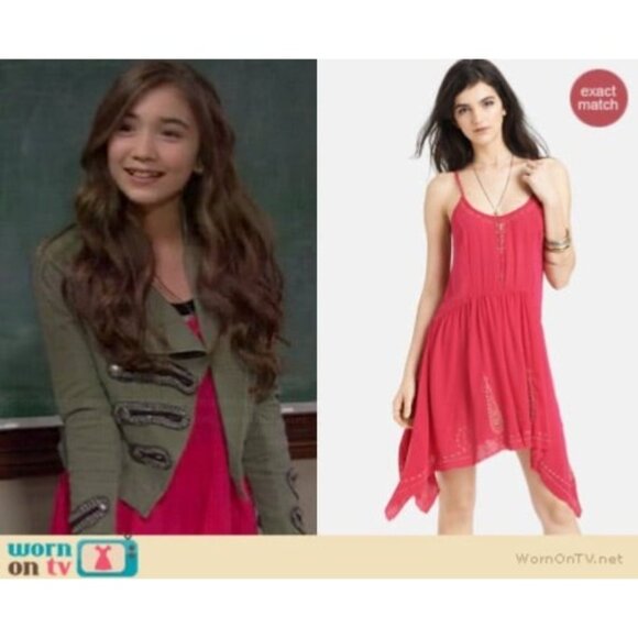 RARE NWT Free People Pink & Gold Embroidered Asymmetrical Boho Gypsy Slip Dress - Picture 15 of 16